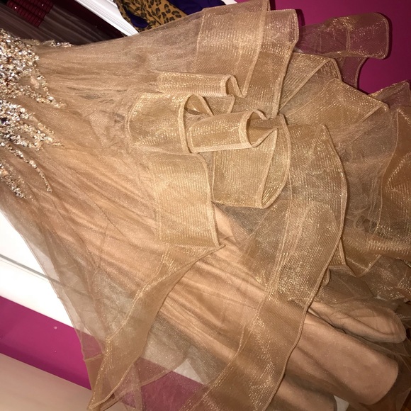 Nude & silver Prom/ Sweet 16 Dress - Picture 4 of 8